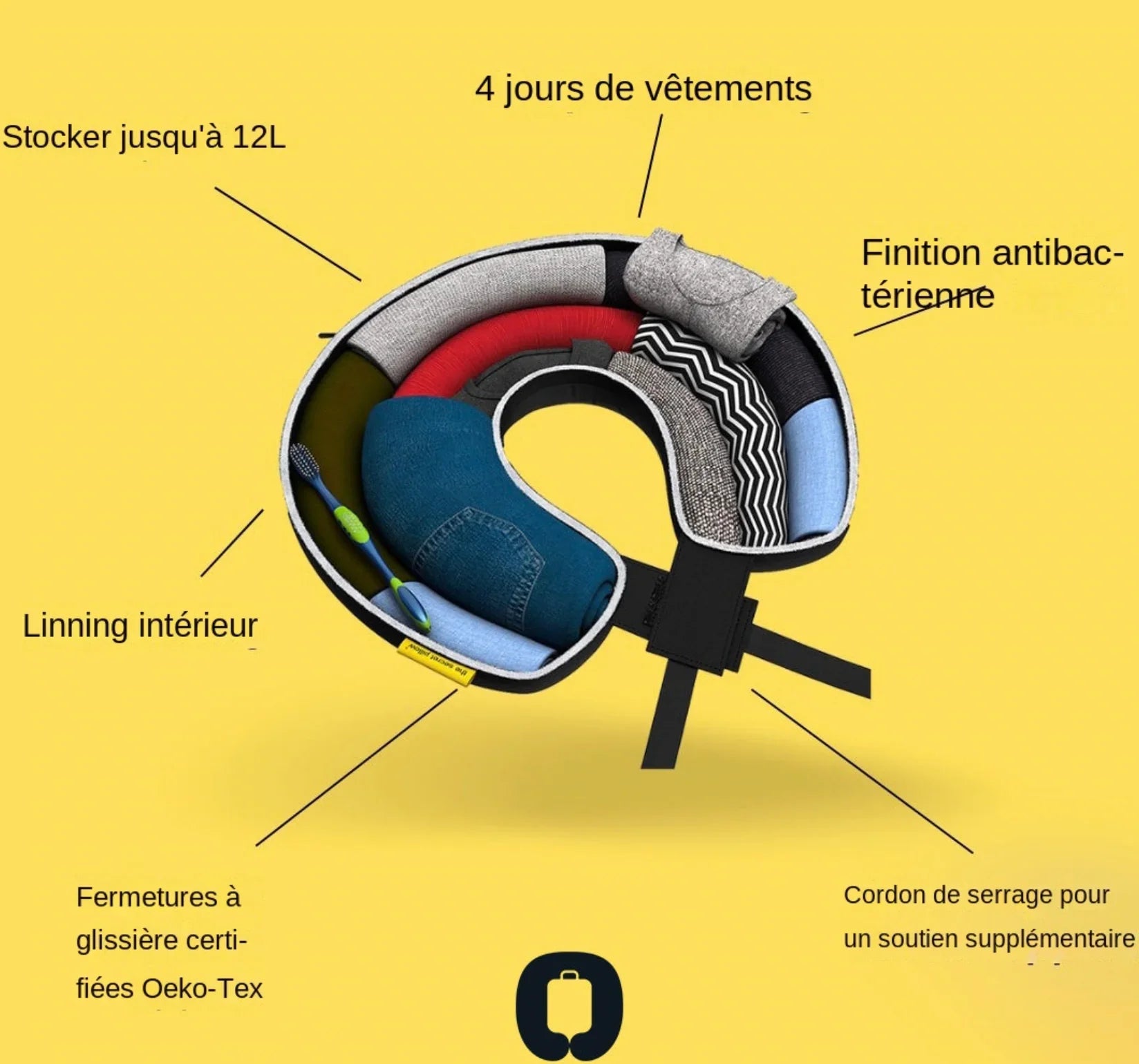 Oreiller de cou de voyage remplissage